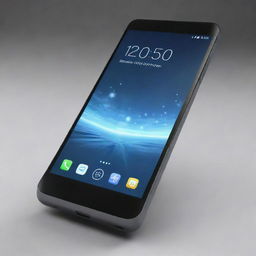 Futuristic high-definition mobile phone in a dynamic pose showcasing its sleek design