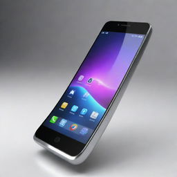 Futuristic high-definition mobile phone in a dynamic pose showcasing its sleek design