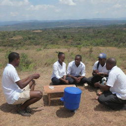 A group of mentees from Cremes International performing interviews in the distinctive landscape of Iringa, Tanzania. They are actively engaged in their tasks, showcasing a diverse range of people and cultures.