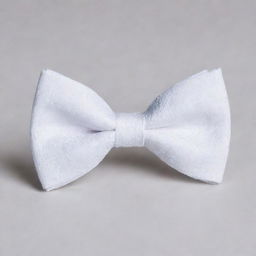 A crisp white bow tie with detailed texture and elegant design.