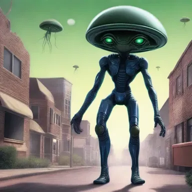 In the science fiction novel, aliens from a distant planet make their first contact with the neighborhood on Earth.