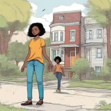 In the novel, the protagonist grows up in a close-knit neighborhood, navigating the dynamics and relationships with other characters.