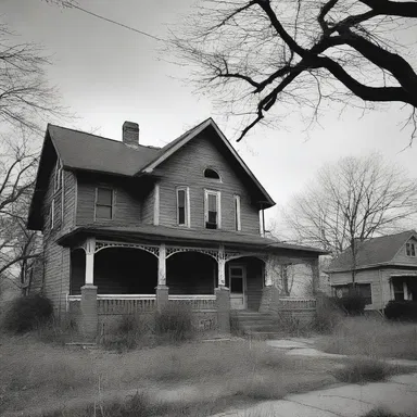 The neighborhood was known for its eerie atmosphere and rumors of haunted houses.
