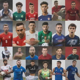 A medley of different players in action from various sports to be used as a group profile picture