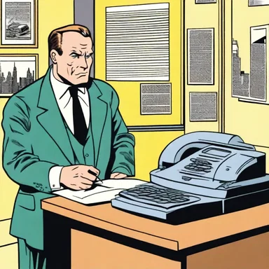 In the classic comic book, the detective communicates with the police headquarters using a teletype machine.