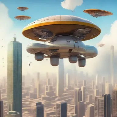 In the futuristic city, the tinker used his innovative flying machine to soar through the skyline, leaving trails of wonder and awe behind.