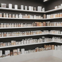 A diverse gallery of various popular products displayed aesthetically on shelves in a modern store.