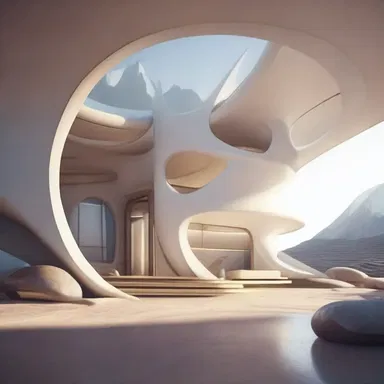 On the distant planet, the settlers built their futuristic homes using advanced lightwood materials for both aesthetics and durability.