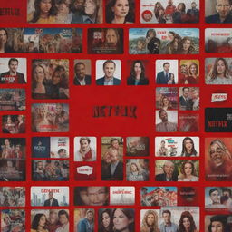 A vibrant and enticing Netflix advertisement featuring their signature red logo, various popular show icons, and an inviting call to action on a metropolitan background