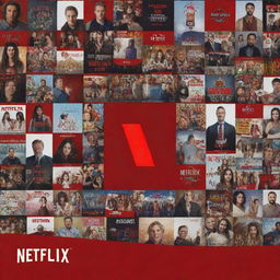 A vibrant and enticing Netflix advertisement featuring their signature red logo, various popular show icons, and an inviting call to action on a metropolitan background