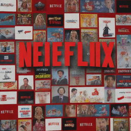 A vibrant and enticing Netflix advertisement featuring their signature red logo, various popular show icons, and an inviting call to action on a metropolitan background