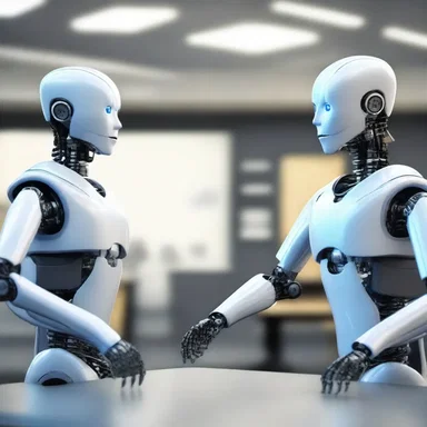 In a futuristic society, robots hold all public offices and make decisions on behalf of humans.