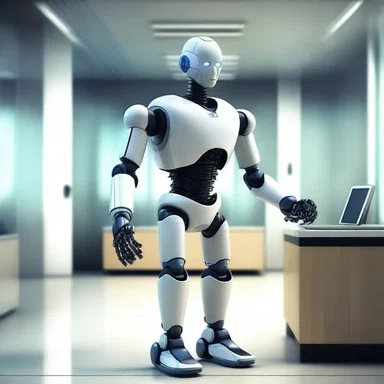 In a futuristic society, robots hold all public offices and make decisions on behalf of humans.