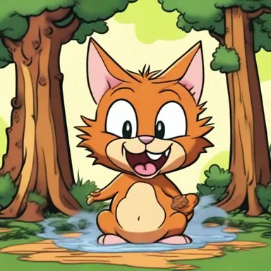 In the cartoon, the wood pussy sprayed its malodorous fluid all over the main character, creating a humorous scene.