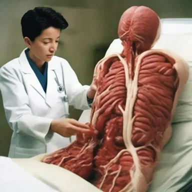 In the movie, the character suffered a severe injury to the celiac artery that required immediate medical attention.