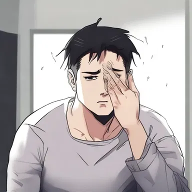 As the main character failed to achieve his goal, he stood chapfallen, with tears streaming down his face.
