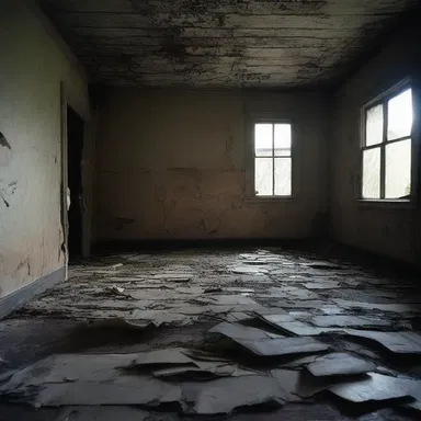 The old, abandoned house had a papery feel, adding to the eerie atmosphere of the horror movie.