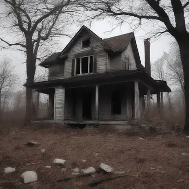 The old, abandoned house had a papery feel, adding to the eerie atmosphere of the horror movie.