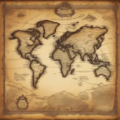 The ancient map, with its papery texture, was believed to lead to a hidden realm of magic in the fantasy novel.