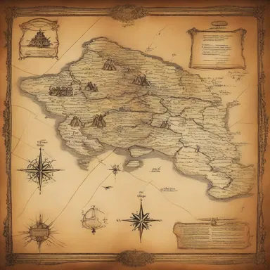The ancient map, with its papery texture, was believed to lead to a hidden realm of magic in the fantasy novel.