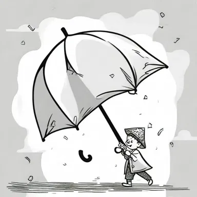 The cartoon character carried a papery umbrella that magically transformed into a parachute when needed.
