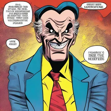 The comic book portrayed the antagonist as a character with crassness, who constantly made crude and tasteless jokes.