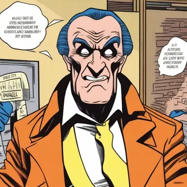 The comic book portrayed the antagonist as a character with crassness, who constantly made crude and tasteless jokes.
