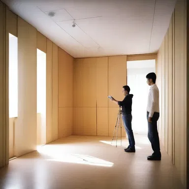 The architect used a laser measuring instrument to ensure the precise dimensions of the room.