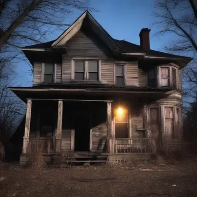 The haunted house was filled with no lights and no signs of life.