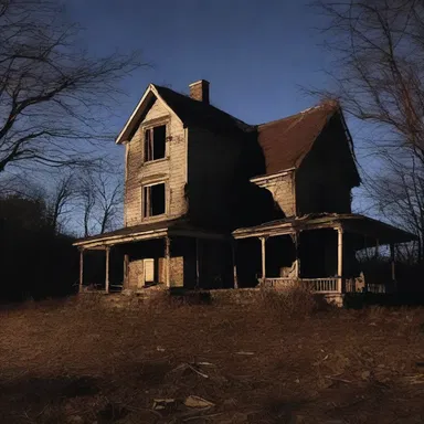 The haunted house was filled with no lights and no signs of life.