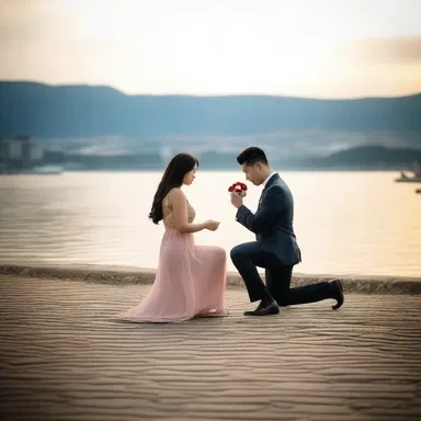 She gently declined his proposal with a heartfelt 'no', breaking his heart but staying true to herself.