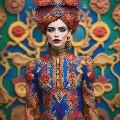 Her outfit was no less than a work of art, with its intricate details and bold colors.