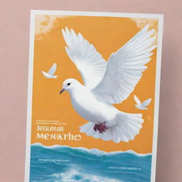 Create a vibrant and informative flyer for Janeiro Branco, highlighting mental health awareness, incorporating symbols of peace and tranquility like white doves and calm sea waves, with touch of classic Brazilian culture.