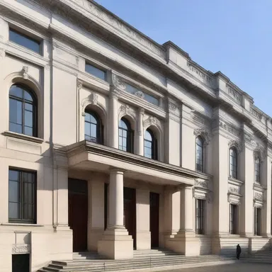 The design of this neo-classical building predated the modernist movement.