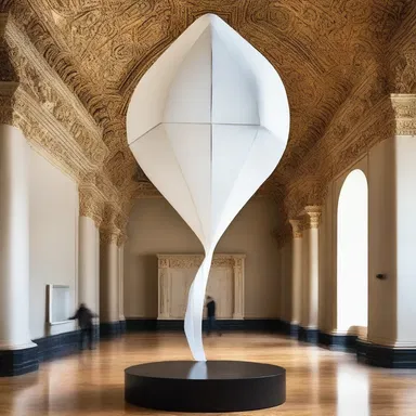 The artist created a stunning sculpture of a kite balloon, capturing the graceful movement and sleek design.