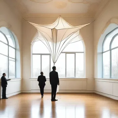 The artist created a stunning sculpture of a kite balloon, capturing the graceful movement and sleek design.