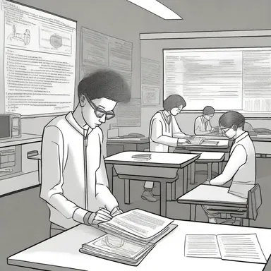 In the science fiction class, the students analyzed the school text that explored futuristic worlds and technological advancements.