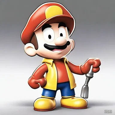 In the cartoon, the character used a plumbous paint to create a metallic effect on the artwork.