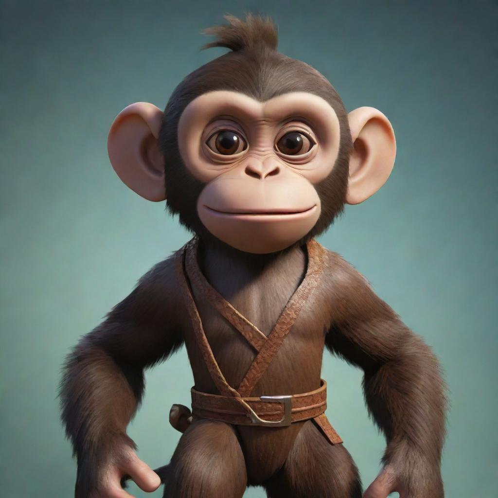 Gaming world filled with intricate levels and quests designed for a dedicated, grinding player. The player's avatar is a charismatic monkey, well-equipped and determined for challenges ahead.