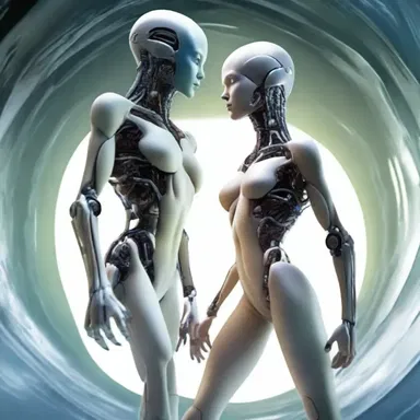In the science fiction novel, humans and aliens engage in crossbreeding to create a new hybrid species.