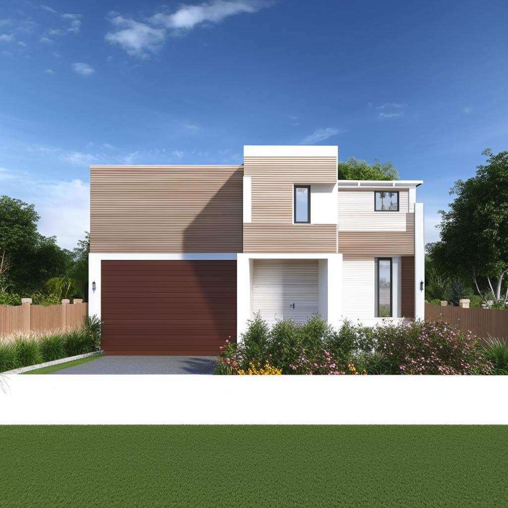 Home design for a 22x55 plot with a front garden and dedicated car parking area