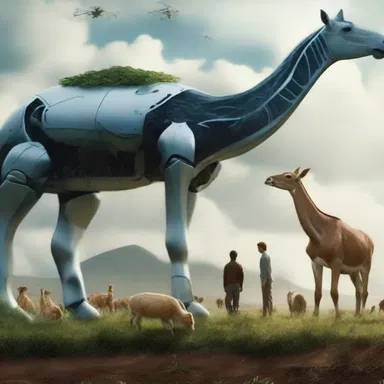 The science fiction movie explores the consequences of crossbreeding animals and plants for economic gains.