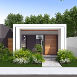 Home design for a 22x55 plot with a front garden and dedicated car parking area