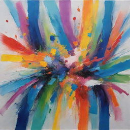 Abstract expressionist art with vibrant colors representing creativity in a splash of hues and tones