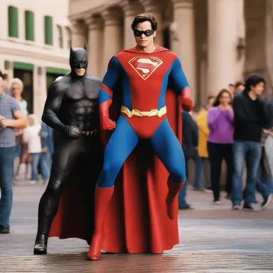 In the comedy movie, the main character jokingly pretended to be a superhero, entertaining the audience.