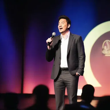 During the stand-up comedy show, the comedian jokingly imitated a famous celebrity, eliciting laughter from the crowd.