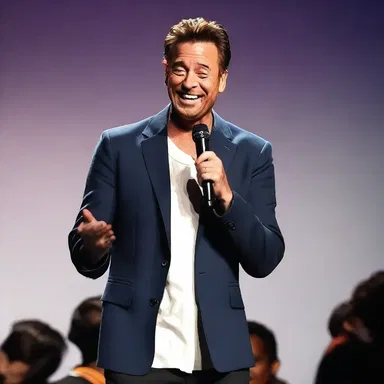 During the stand-up comedy show, the comedian jokingly imitated a famous celebrity, eliciting laughter from the crowd.