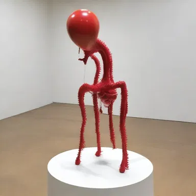 The artist created a thought-provoking sculpture depicting the concept of artificial insemination.