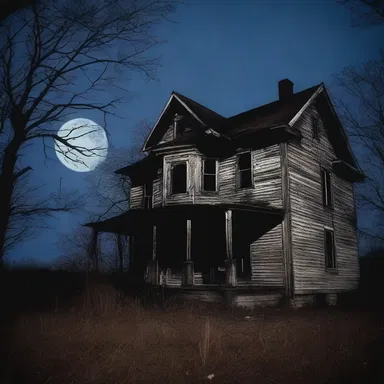 The juxtaposition of the eerie moonlight and the decrepit old house sent shivers down my spine.