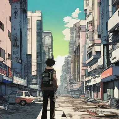 The anime series showcased the juxtaposition of a futuristic, technologically-advanced city with a desolate, post-apocalyptic wasteland, adding depth to the storyline.